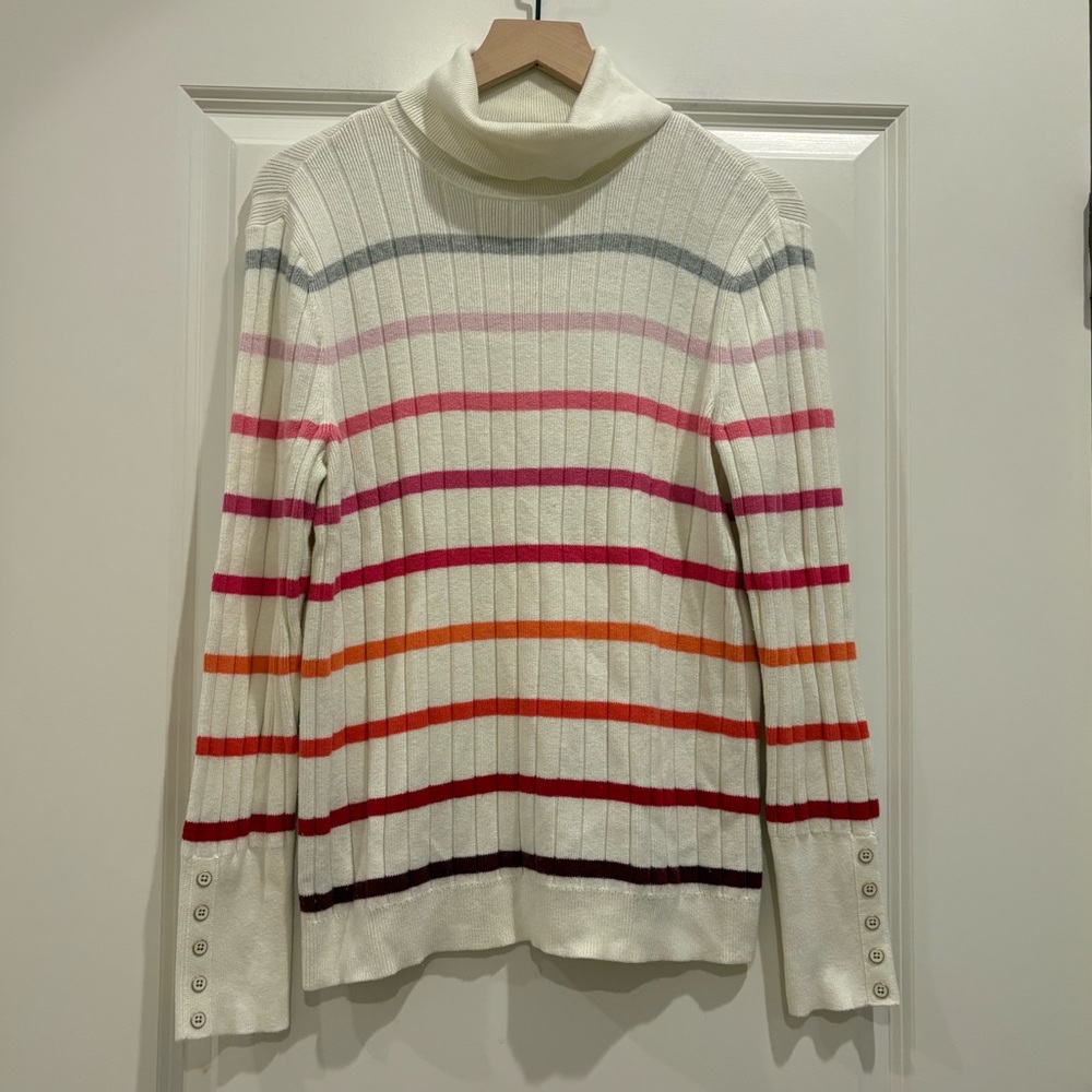 Talbots Women’s Striped Turtleneck Top